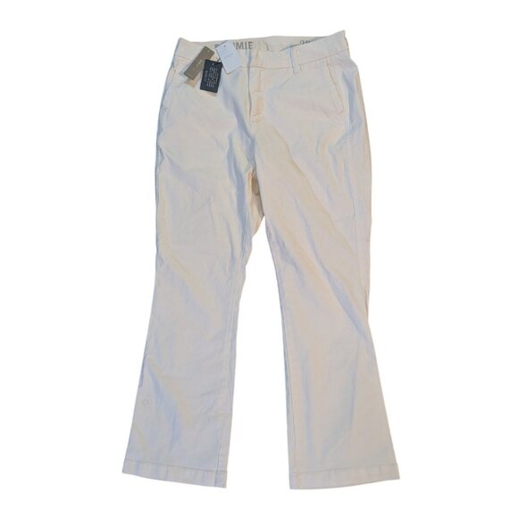 J Crew Sammie Cropped Kick Flare Jeans Chino Stretch Cream Ivory Women Sz 28 NWT - Picture 1 of 9